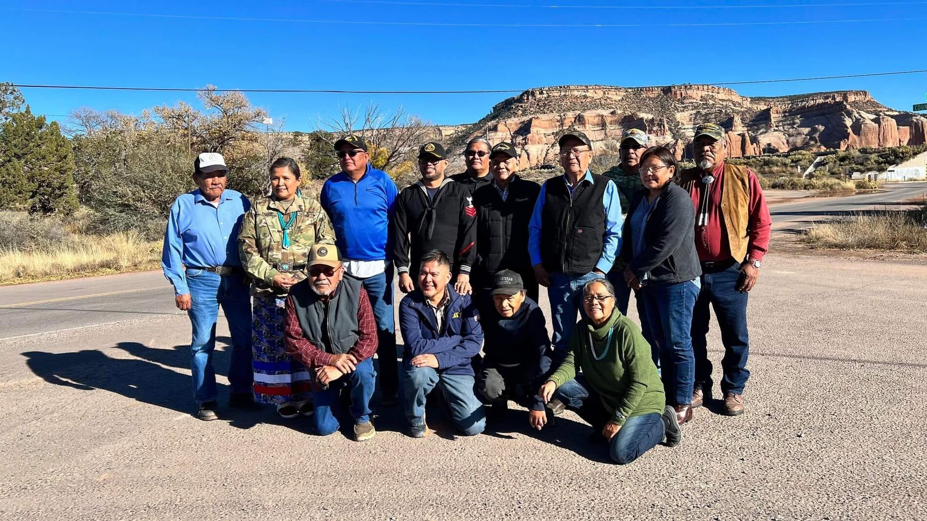 Tse Si Ani CVO veterans gathered outdoors in Lupton, Arizona