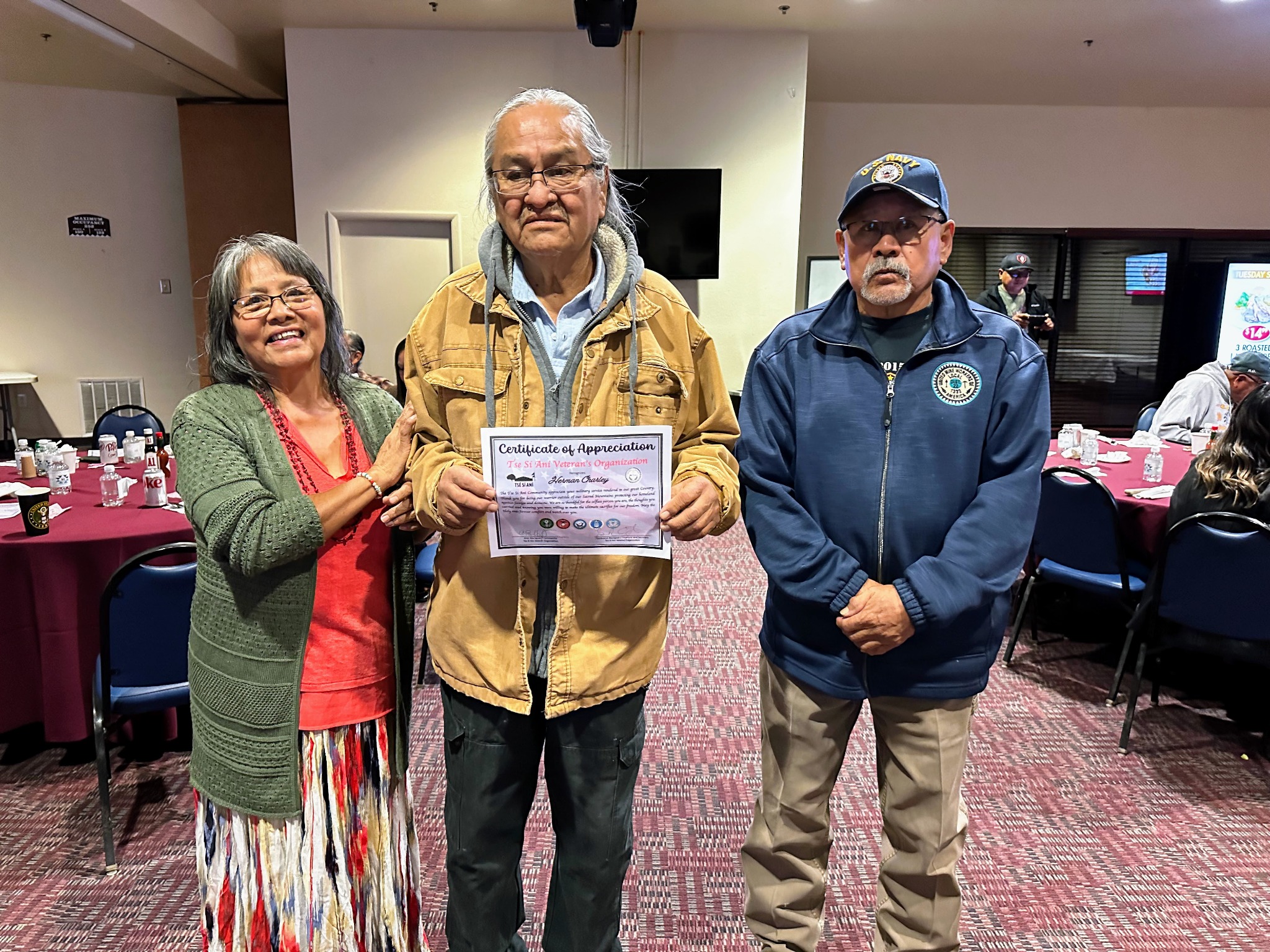 Herman C. veteran recognition certificate presentation