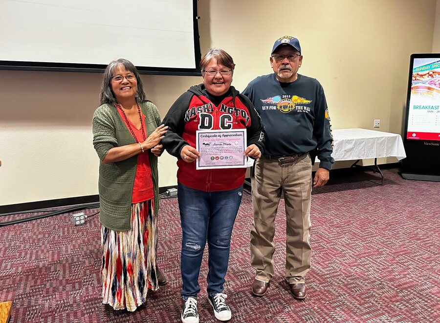 Lorencita veteran recognition certificate presentation