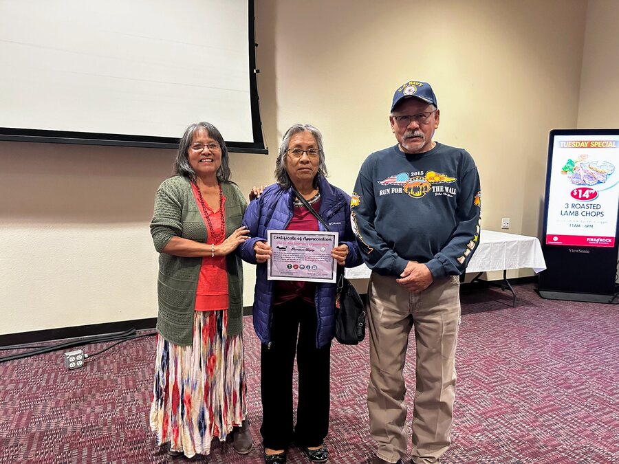 Thompson family representative veteran recognition certificate presentation