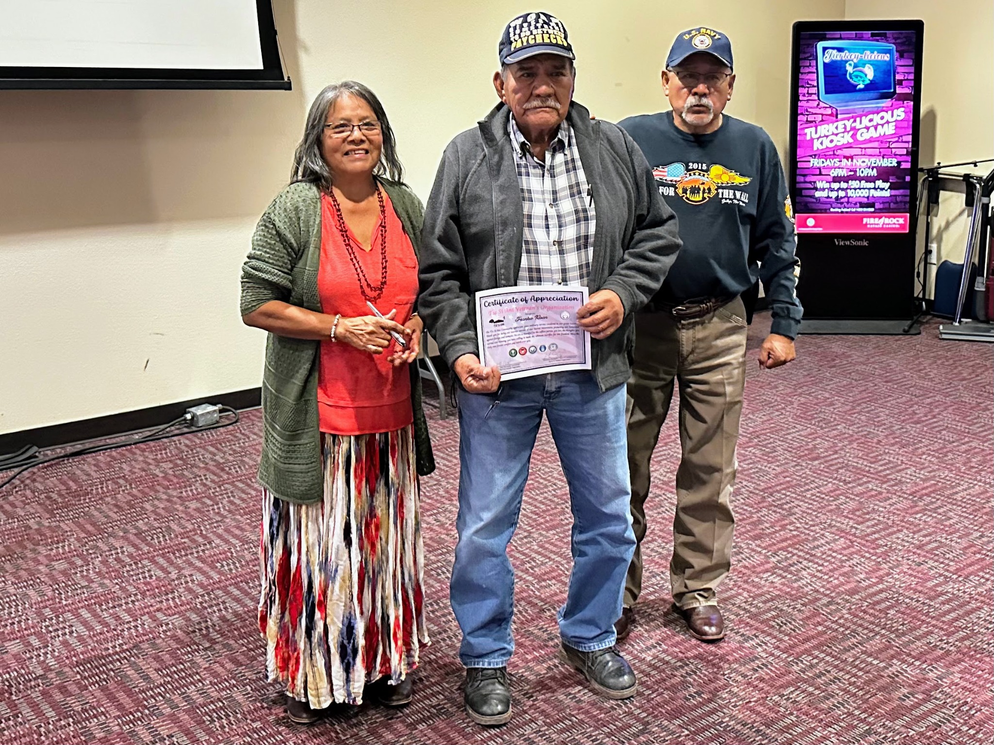 Frankie veteran recognition certificate presentation