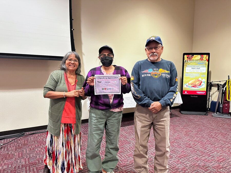 Wyatt family representative veteran recognition certificate presentation